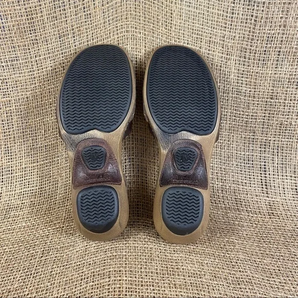 Merrell Clog Sandals leather heel Brown Ankle Sling Back Size 6 - Picture 10 of 11